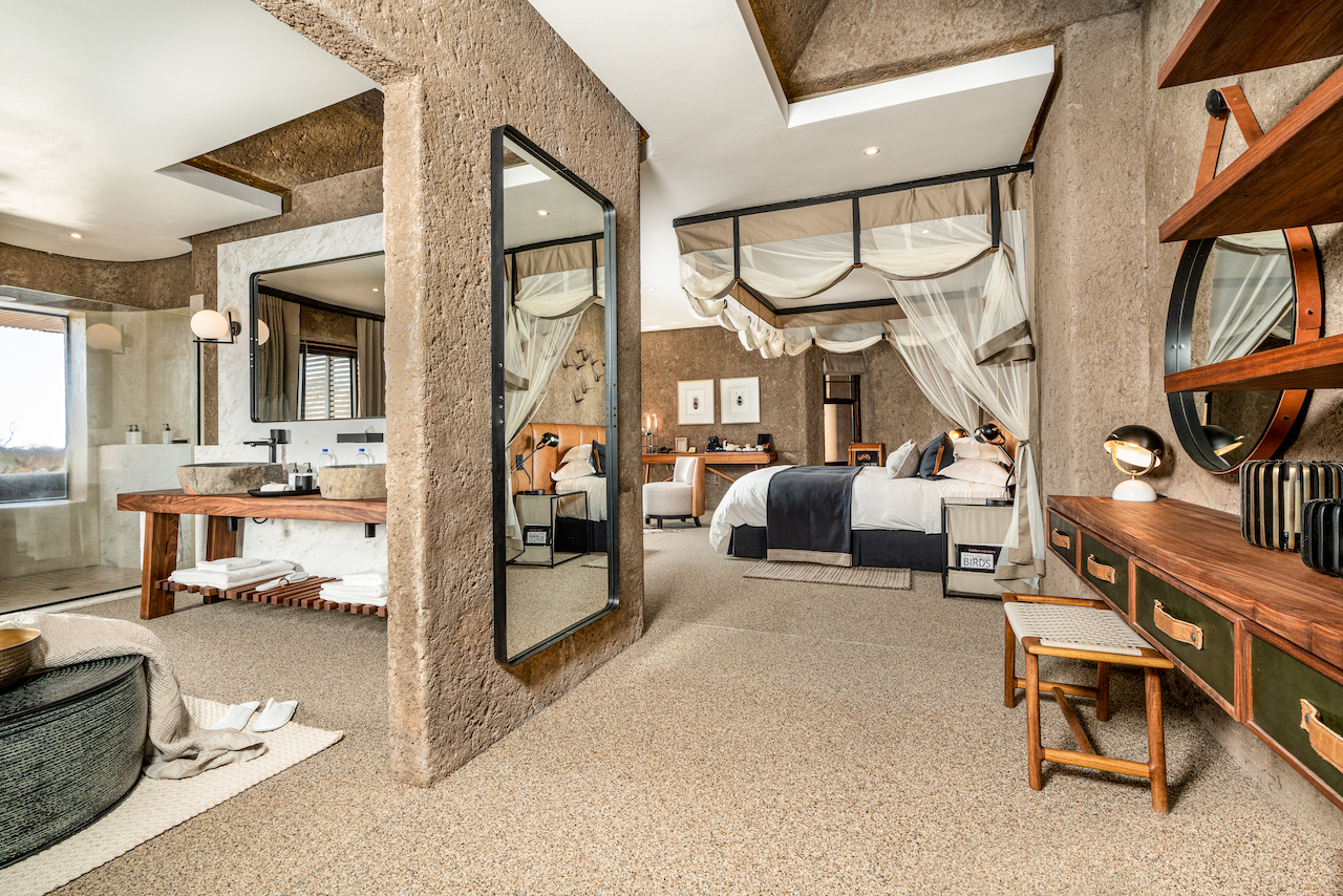 <p>The suites at Sabi Sabi Earth Lodge feature spacious dressing areas, designed to provide guests with a comfortable and luxurious space to prepare for their safari adventures or relax after a long day of activities.</p>  <p>&nbsp;</p>